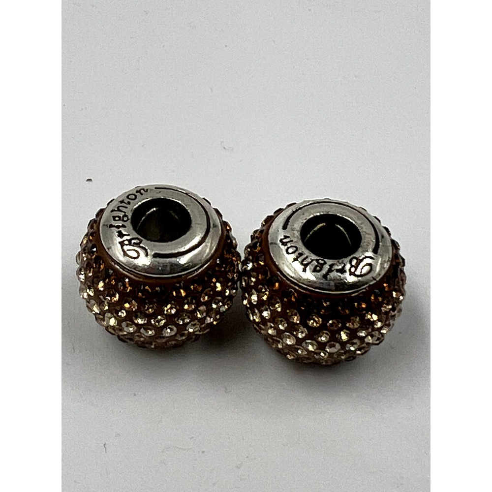 Brighton 2 Cupid's Kiss Super Bead, J9722D, Silver Finish, Topaz Crystals, New - Picture 3 of 3